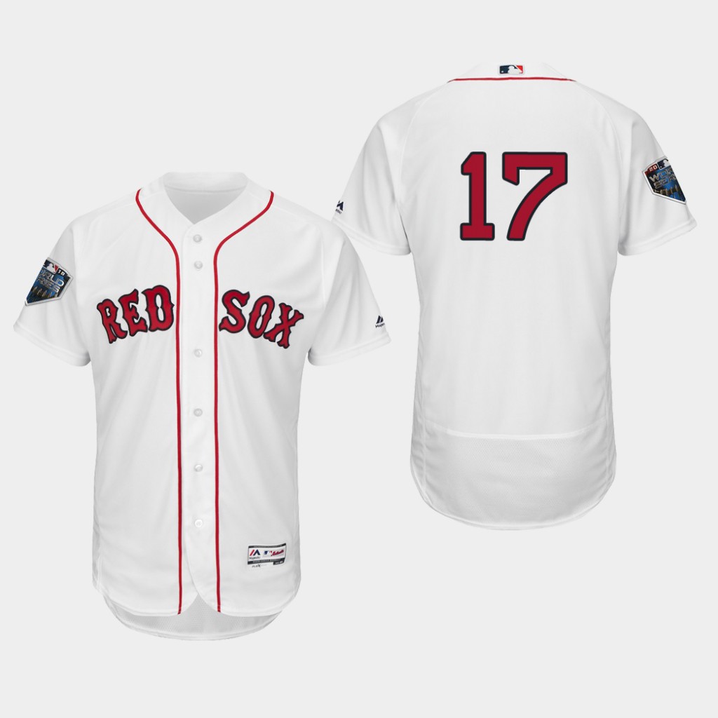 Red Sox #17 Nathan Eovaldi White Flexbase Authentic Collection 2018 World Series Stitched MLB Jersey