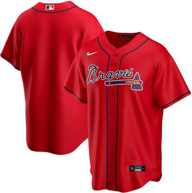 Men's Atlanta Braves Blank Red MLB Cool Base Stitched Jersey