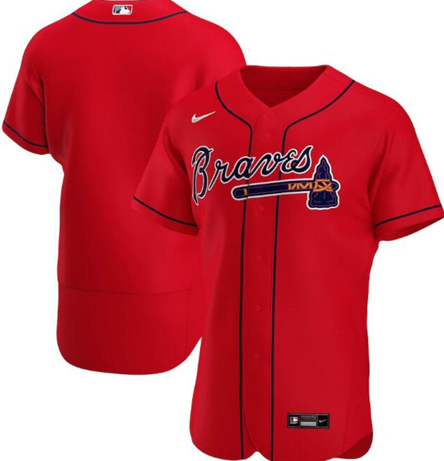 Men's Atlanta Braves Blank Red MLB Flex Base Stitched Jersey
