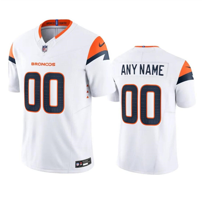 Men's Denver Broncos Active Player Custom White 2024 F.U.S.E. Vapor Limited Stitched Football Jersey