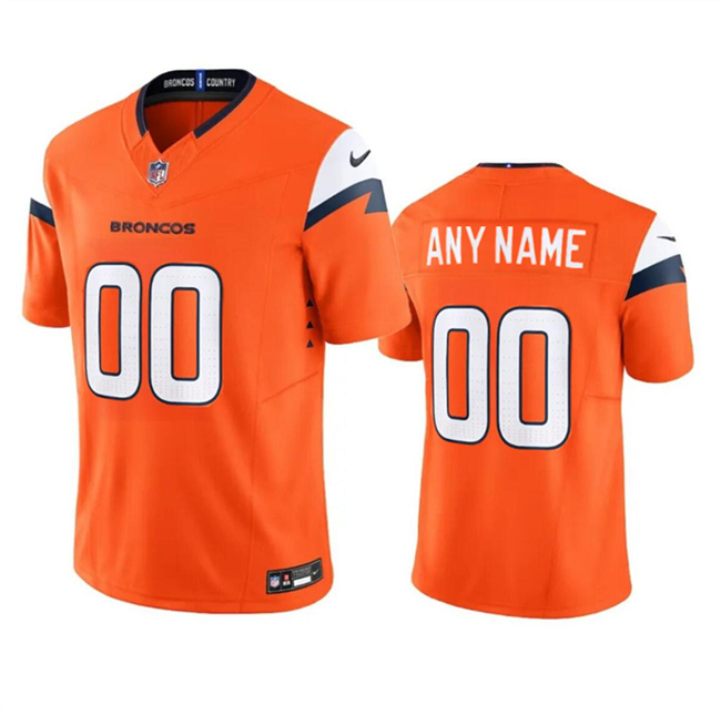 Men's Denver Broncos Active Player Custom Orange 2024 F.U.S.E. Vapor Limited Stitched Football Jersey
