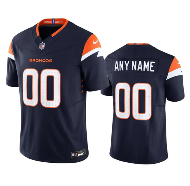 Men's Denver Broncos Active Player Custom Navy 2024 F.U.S.E. Alternate Vapor Limited Stitched Football Jersey