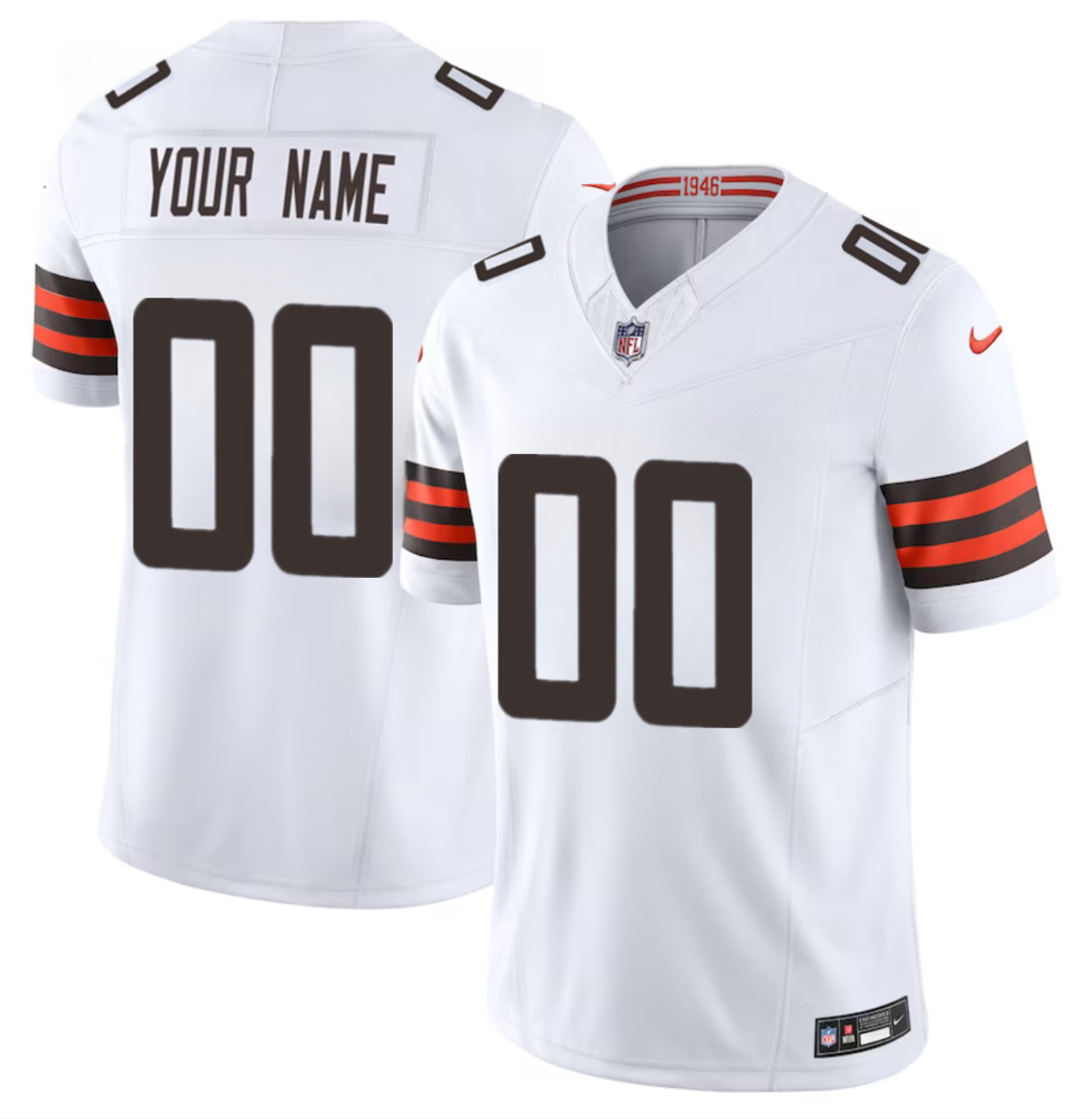 Men's Cleveland Browns Active Player Custom White 2023 F.U.S.E. Vapor Untouchable Limited Stitched Football Jersey