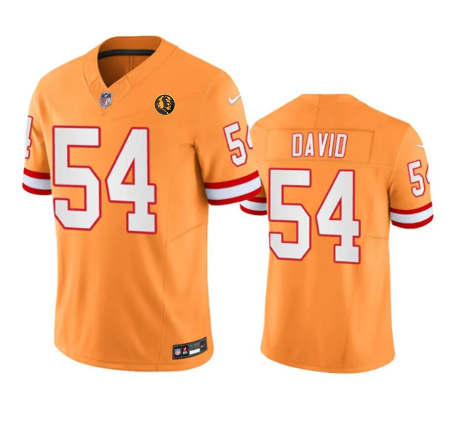 Men's Tampa Bay Buccaneers #54 Lavonte David Orange 2023 F.U.S.E. Throwback With John Madden Patch Vapor Limited Stitched Football Jersey