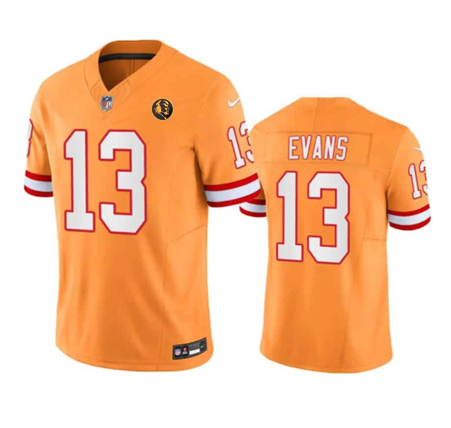 Men's Tampa Bay Buccaneers #13 Mike Evans Orange 2023 F.U.S.E. With John Madden Patch Vapor Limited Stitched Football Jersey
