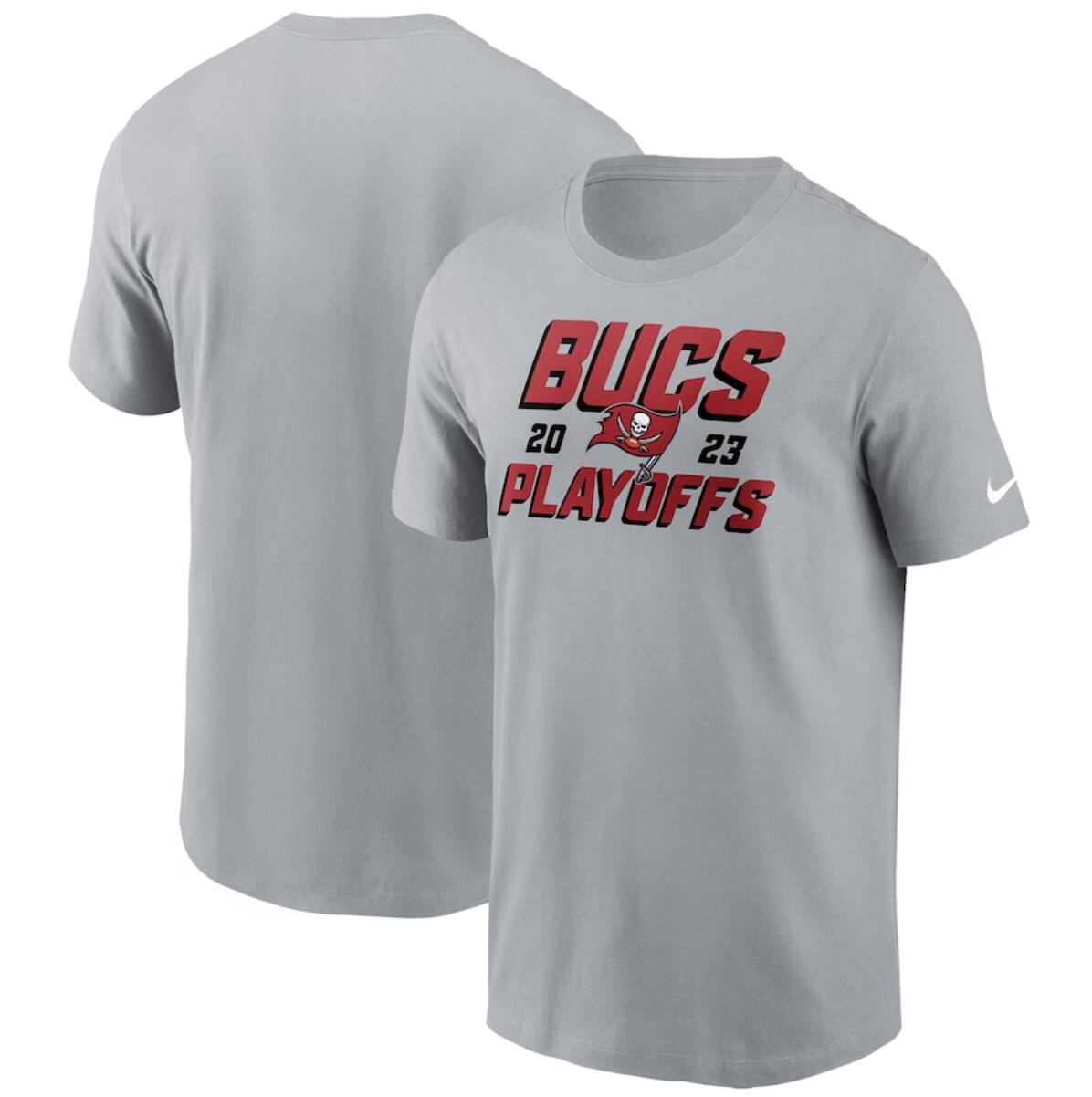 Men's Tampa Bay Buccaneers Gray 2023 NFL Playoffs Iconic T-Shirt
