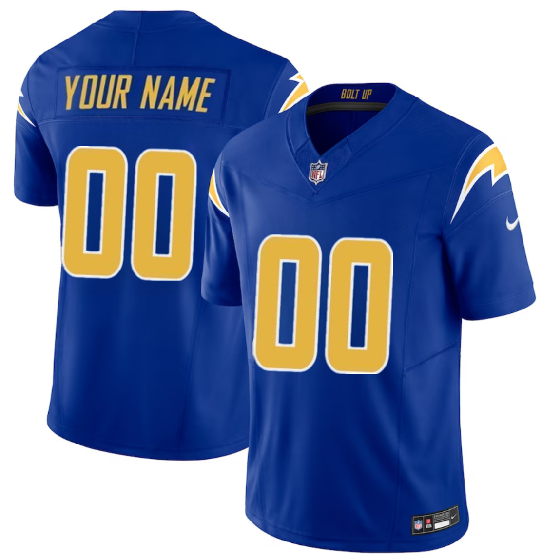 Men's Los Angeles Chargers Active Player Custom Royal 2023 F.U.S.E. Vapor Untouchable Limited Stitched Football Jersey