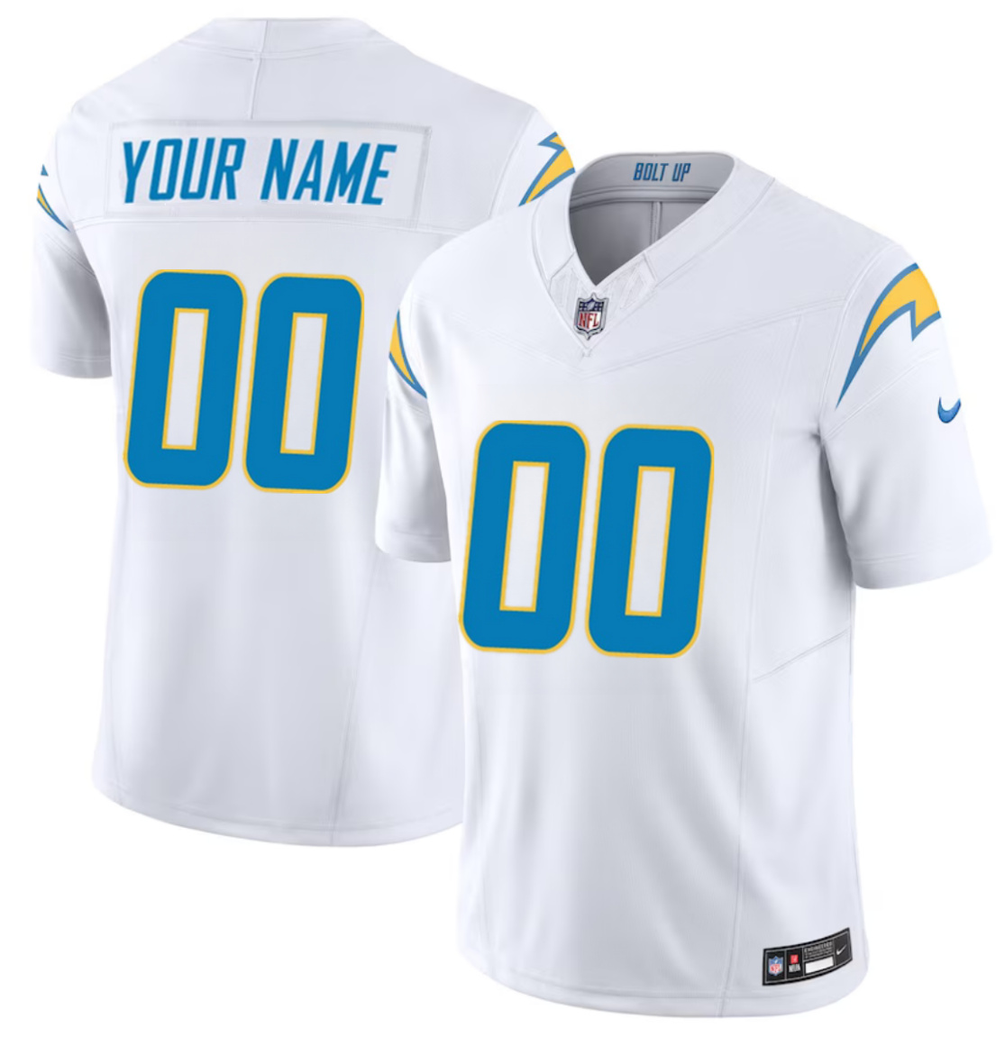 Men's Los Angeles Chargers Active Player Custom White 2023 F.U.S.E. Vapor Untouchable Limited Stitched Football Jersey