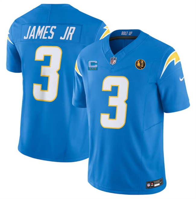 Men's Los Angeles Chargers #3 Derwin James Jr. Light Blue 2023 F.U.S.E. With John Madden Patch Vapor Limited Stitched Football Jersey