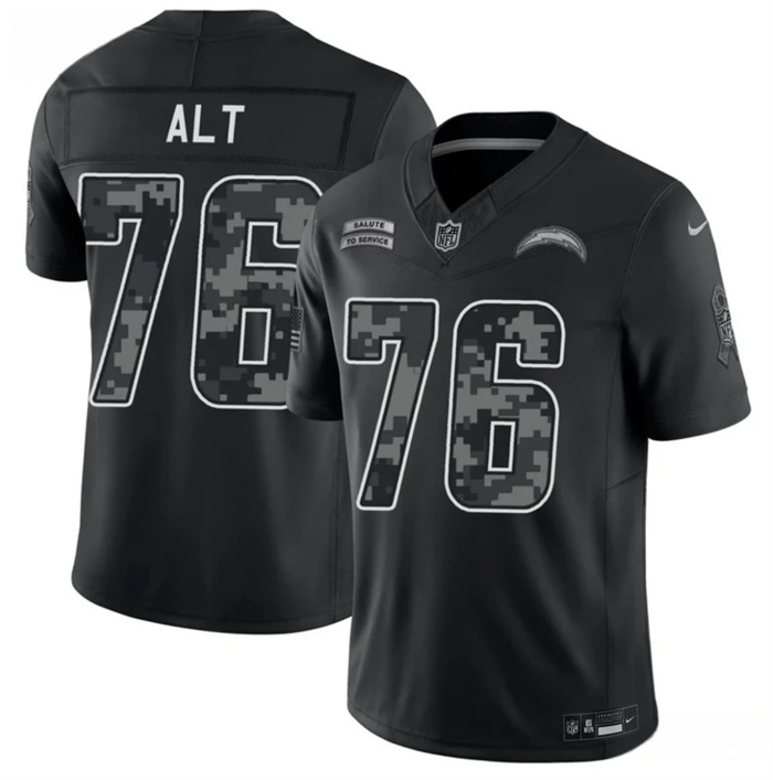 Men's Los Angeles Chargers #76 Joe Alt Black F.U.S.E. 2026 Salute to Service Limited Stitched Football Jersey