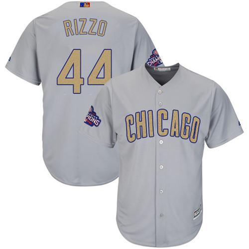 Cubs #44 Anthony Rizzo Grey 2017 Gold Program Cool Base Stitched MLB Jersey