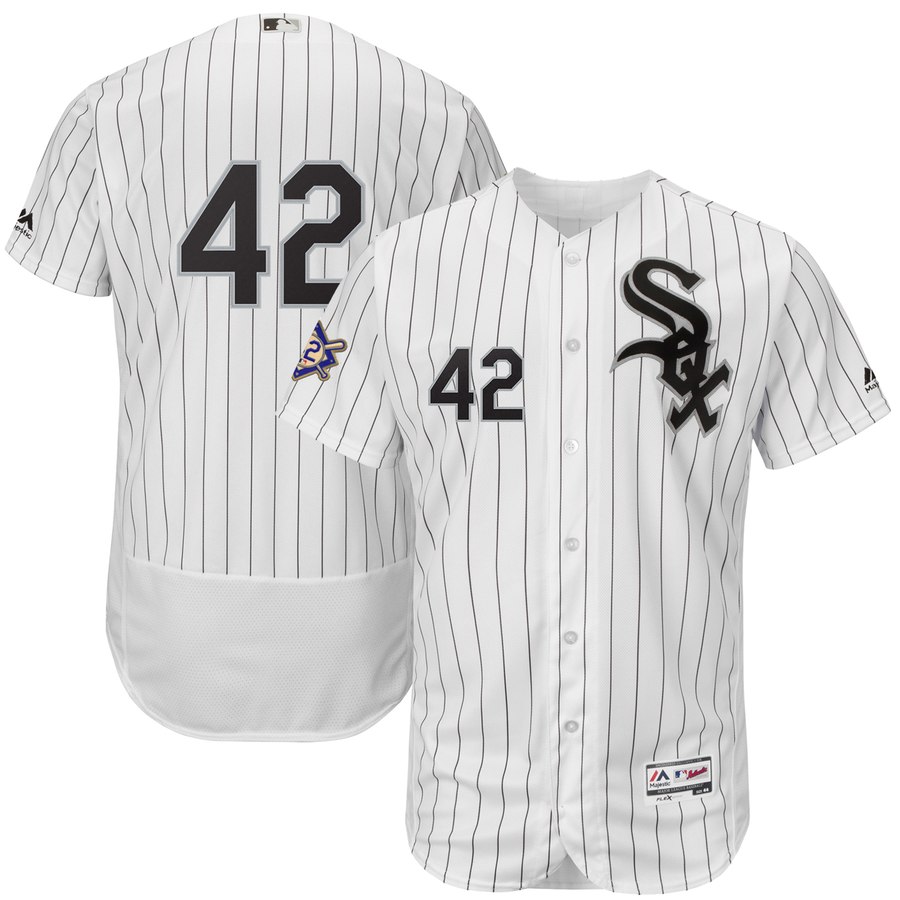 Chicago White Sox #42 Majestic 2019 Jackie Robinson Day Flex Base Jersey White Chicago White Sox #42 Majestic 2019 Jackie Robinson Day Flex Base Jersey White
