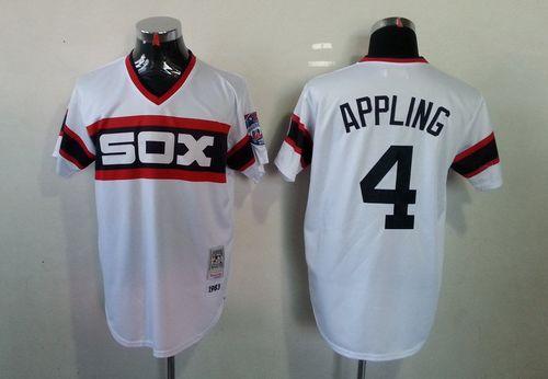 Mitchell And Ness 1983 White Sox #4 Luke Appling White Throwback Stitched MLB Jersey Mitchell And Ness 1983 White Sox #4 Luke Appling White Throwback Stitched MLB Jersey