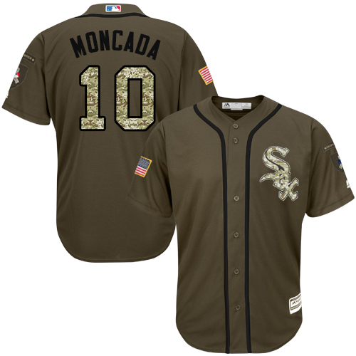White Sox #10 Yoan Moncada Green Salute to Service Stitched MLB Jersey White Sox #10 Yoan Moncada Green Salute to Service Stitched MLB Jersey