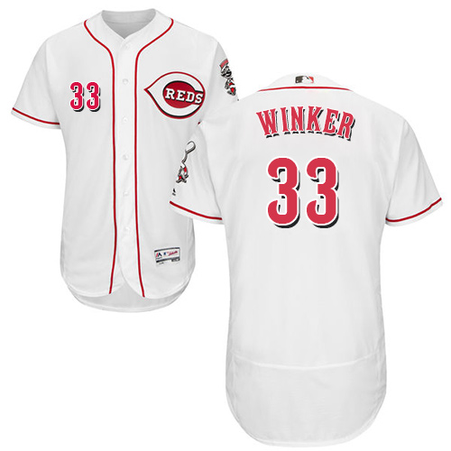 Reds #33 Jesse Winker White Flexbase Authentic Collection Stitched MLB Jersey