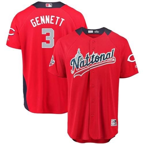 Reds #3 Scooter Gennett Red 2018 All-Star National League Stitched MLB Jersey