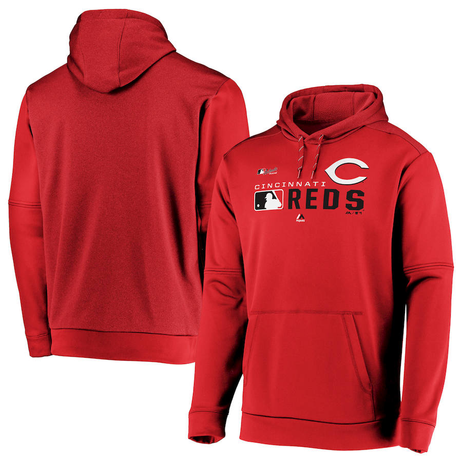 Cincinnati Reds Majestic Authentic Collection Team Distinction Pullover Hoodie Red