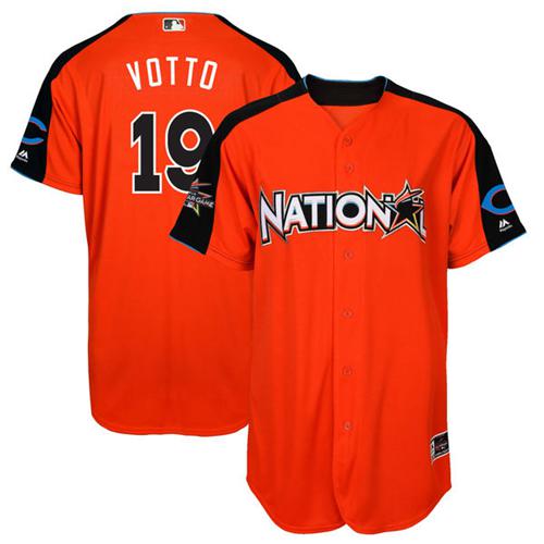 Reds #19 Joey Votto Orange 2017 All-Star National League Stitched MLB Jersey
