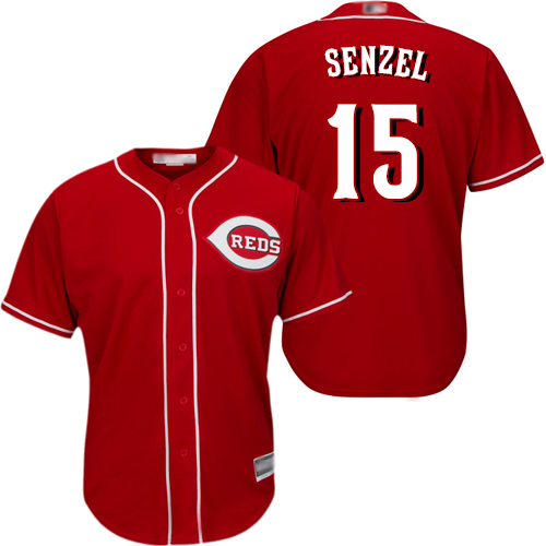 Reds #15 Nick Senzel Red New Cool Base Stitched MLB Jersey