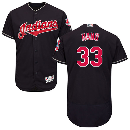 Indians #33 Brad Hand Navy Blue Flexbase Authentic Collection Stitched MLB Jersey