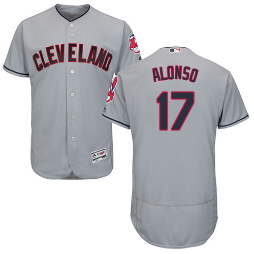 Indians #17 Yonder Alonso Grey Flexbase Authentic Collection Stitched MLB Jersey