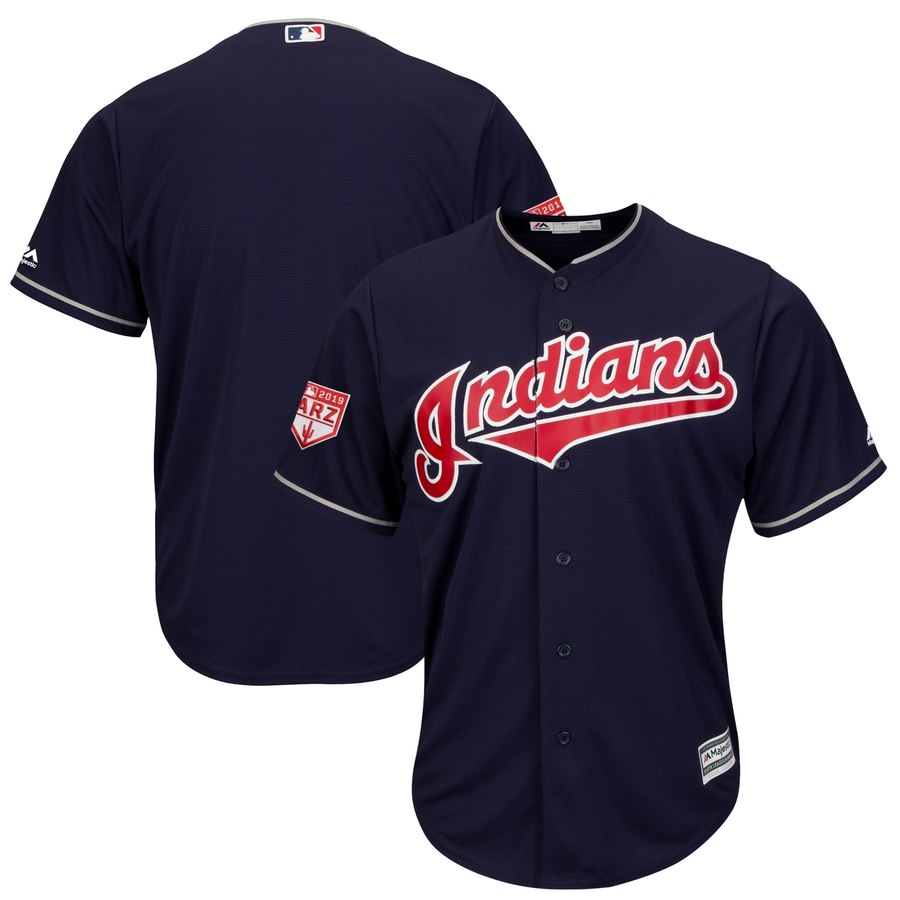 Indians Blank Navy Blue 2019 Spring Training Cool Base Stitched MLB Jersey