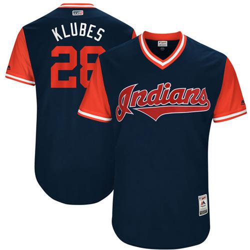 Indians #28 Corey Kluber Navy "Klubes" Players Weekend Authentic Stitched MLB Jersey