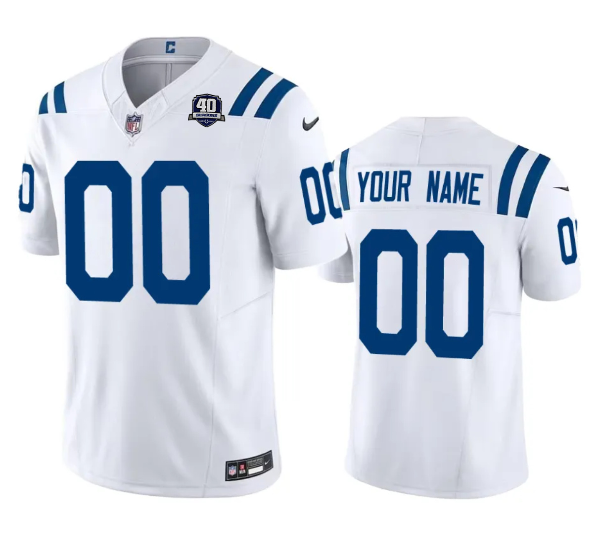 Men's Indianapolis Colts Active Player Custom White 2023 F.U.S.E 40th Anniversary Vapor Untouchable Limited Stitched Football Jersey