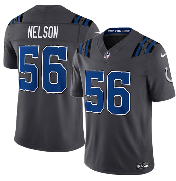 Men's Indianapolis Colts #56 Quenton Nelson Dark Gray 2026 F.U.S.E. Rivalries Collection Limited Stitched Football Jersey Men's Indianapolis Colts #56 Quenton Nelson Dark Gray 2026 F.U.S.E. Rivalries Collection Limited Stitched Football Jersey