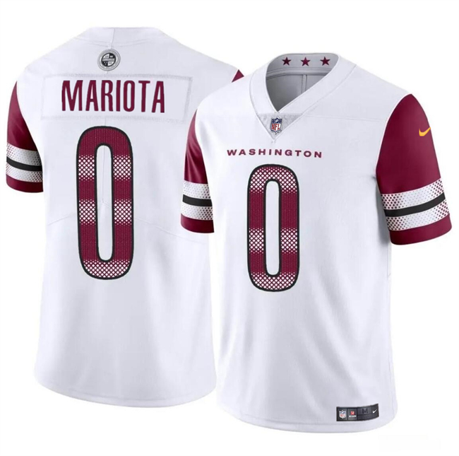 Men's Washington Commanders #0 Marcus Mariota White Vapor Limited Stitched Football Jersey