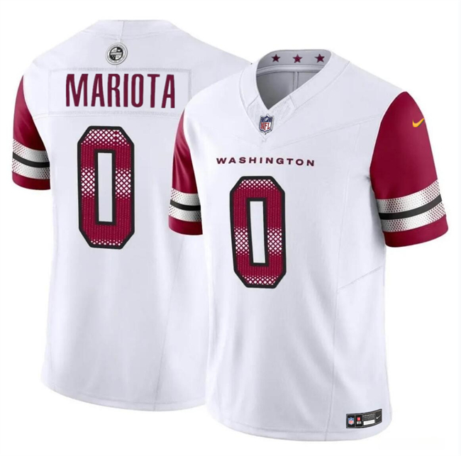 Men's Washington Commanders #0 Marcus Mariota White 2023 F.U.S.E. Vapor Limited Stitched Football Jersey