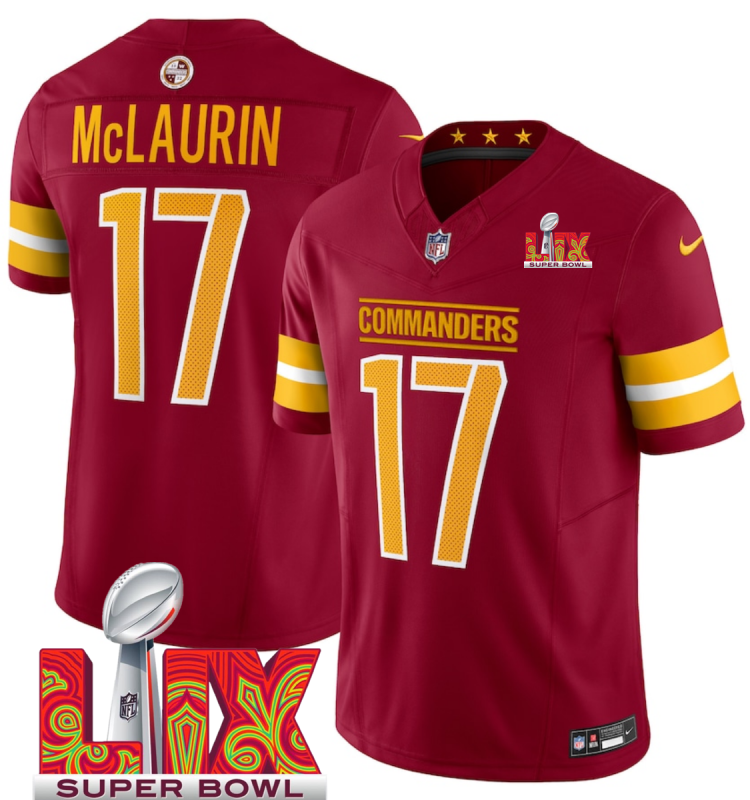 Men's Washington Commanders #17 Terry McLaurin Burgundy F.U.S.E. 24/25 Super Bowl LIX Vapor Untouchable Limited Stitched Football Jersey
