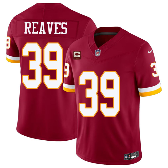 Men's Washington Commanders #39 Jeremy Reaves Burgundy 2026 F.U.S.E. With 2-Star C Patch Vapor Limited Stitched Football Jersey