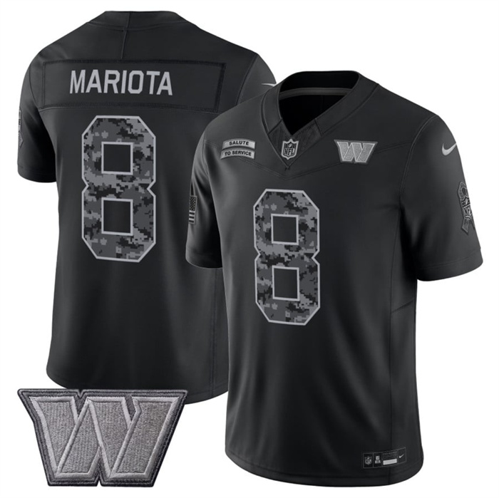 Men's Washington Commanders #8 Marcus Mariota Black F.U.S.E. 2026 Salute to Service Limited Stitched Football Jersey