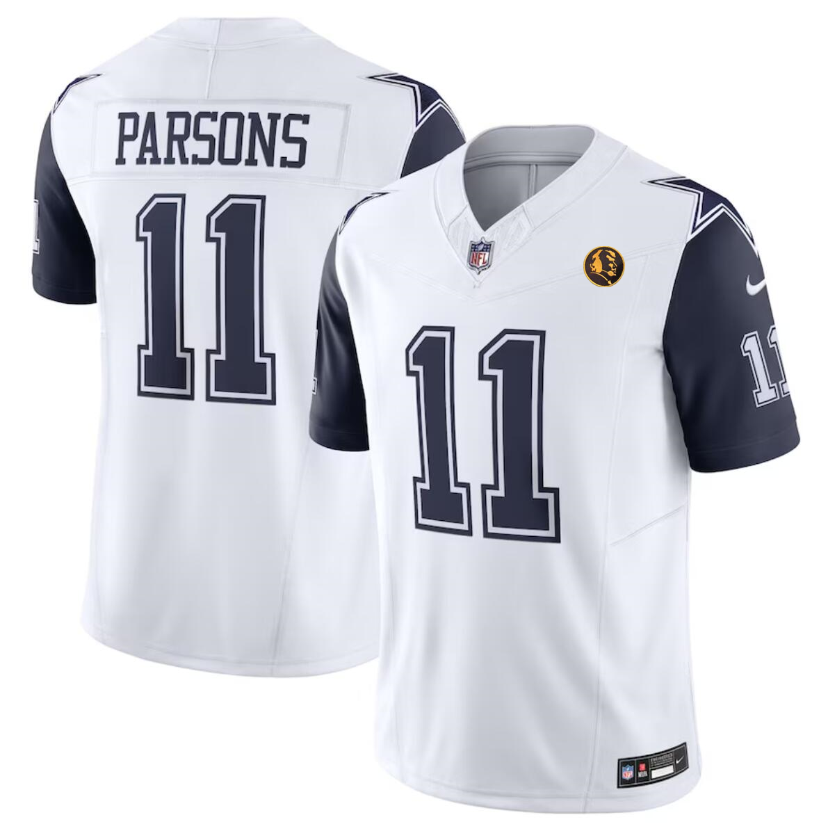 Men's Dallas Cowboys #11 Micah Parsons White 2023 F.U.S.E. With John Madden Patch Vapor Limited Stitched Football Jersey