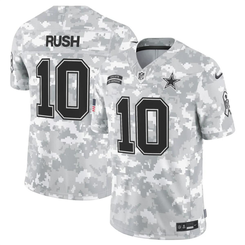 Men's Dallas Cowboys #10 Cooper Rush 2024 F.U.S.E Arctic Camo Salute to Service Limited Stitched Football Jersey Men's Dallas Cowboys #10 Cooper Rush 2024 F.U.S.E Arctic Camo Salute to Service Limited Stitched Football Jersey