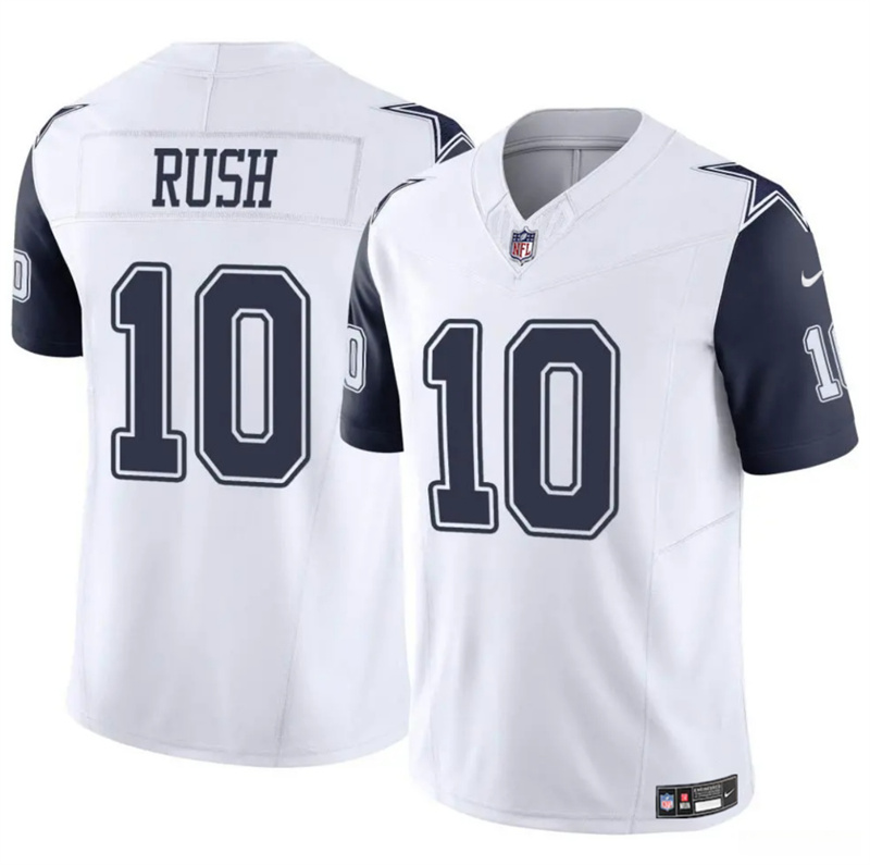 Men's Dallas Cowboys #10 Cooper Rush White 2023 F.U.S.E Vapor Untouchable Limited Stitched Football Jersey Men's Dallas Cowboys #10 Cooper Rush White 2023 F.U.S.E Vapor Untouchable Limited Stitched Football Jersey