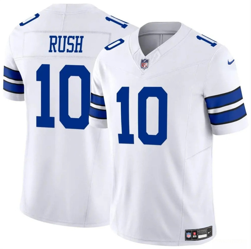 Men's Dallas Cowboys #10 Cooper Rush White 2023 F.U.S.E Vapor Untouchable Limited Stitched Football Jersey Men's Dallas Cowboys #10 Cooper Rush White 2023 F.U.S.E Vapor Untouchable Limited Stitched Football Jersey