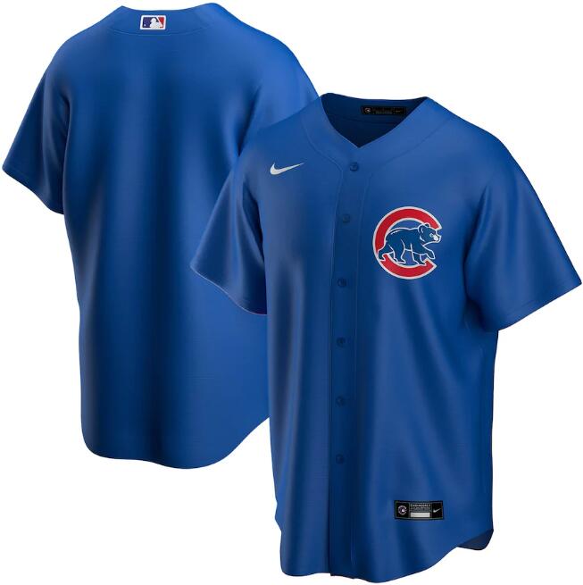 Men's Chicago Cubs Blank Blue MLB Cool Base Stitched Jersey