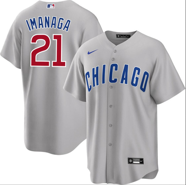 Men's Chicago Cubs #21 Shōta Imanaga Grey Cool Base Stitched Baseball Jersey