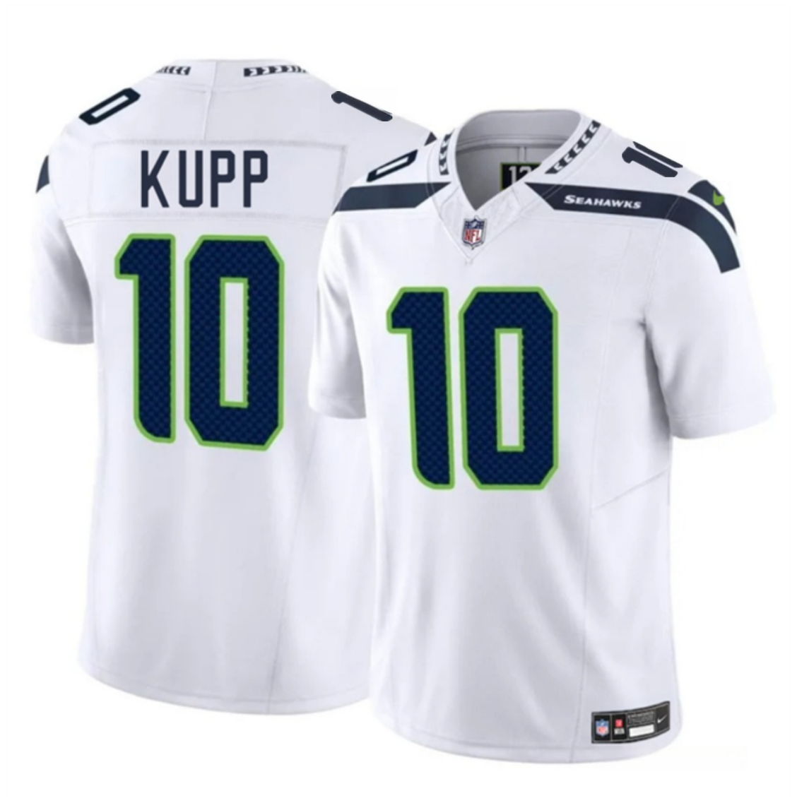 Men's Seattle Seahawks #10 Cooper Kupp White 2025 F.U.S.E. Vapor Limited Stitched Football Jersey Men's Seattle Seahawks #10 Cooper Kupp White 2025 F.U.S.E. Vapor Limited Stitched Football Jersey