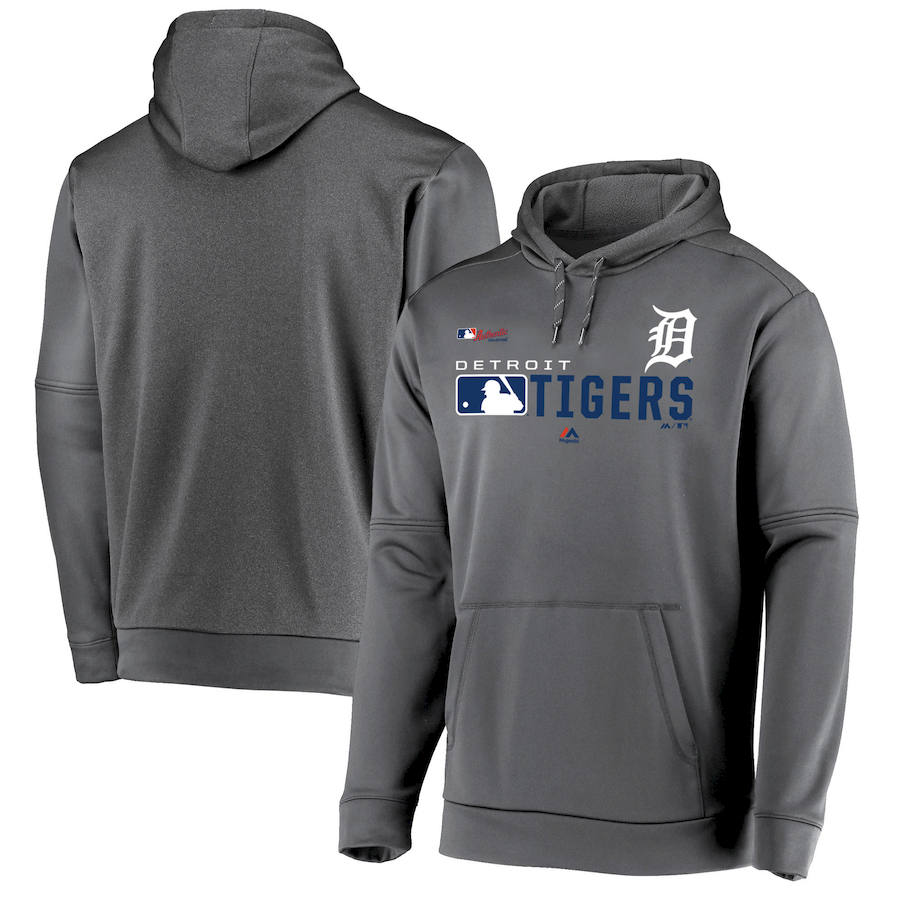 Detroit Tigers Majestic Authentic Collection Team Distinction Pullover Hoodie Platinum