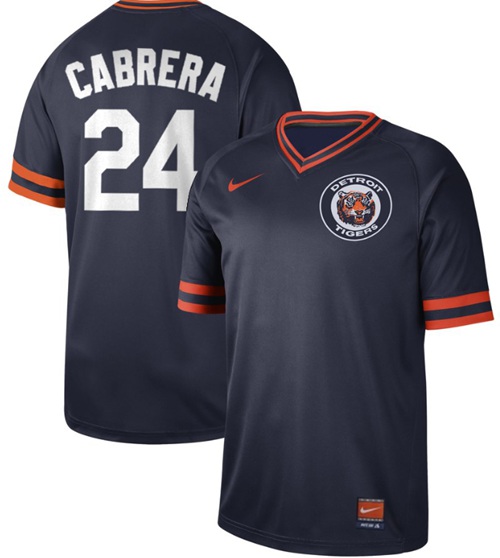 Nike Tigers #24 Miguel Cabrera Navy Authentic Cooperstown Collection Stitched MLB Jersey