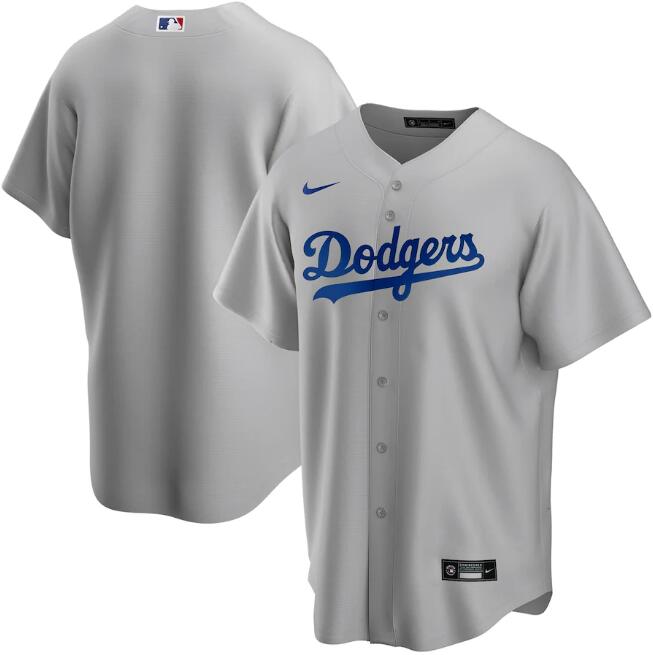 Men's Los Angeles Dodgers Blank Grey MLB Flex Base Stitched Jersey