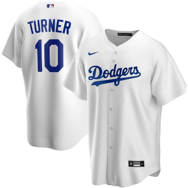 Men's Los Angeles Dodgers #10 Justin Turner White MLB Cool Base Stitched Jersey