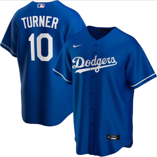 Men's Los Angeles Dodgers #10 Justin Turner Blue MLB Cool Base Stitched Jersey