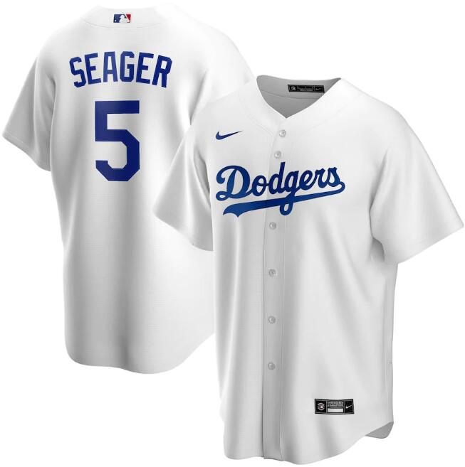 Men's Los Angeles Dodgers #5 Corey Seager White MLB Cool Base Stitched Jersey