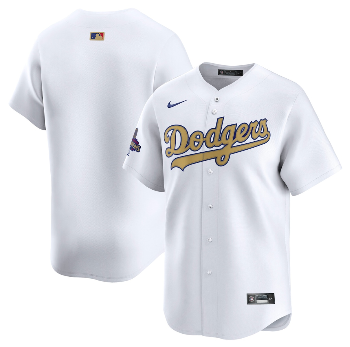 Men's Los Angeles Dodgers Blank White 2025 Gold Collection Limited Stitched Baseball Jersey Men's Los Angeles Dodgers Blank White 2025 Gold Collection Limited Stitched Baseball Jersey