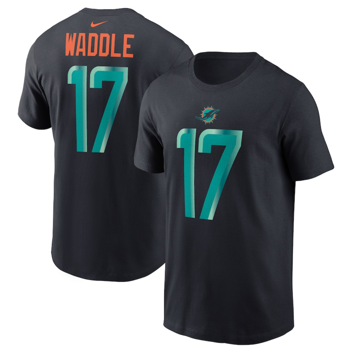 Men's Miami Dolphins #17 Jaylen Waddle Black 2025 Rivalries Collection Player Name & Number T-Shirt Men's Miami Dolphins #17 Jaylen Waddle Black 2025 Rivalries Collection Player Name & Number T-Shirt