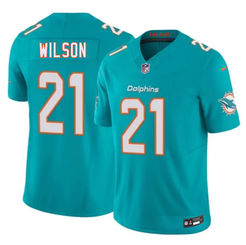 Men's Miami Dolphins #21 Marco Wilson Aqua 2026 F.U.S.E. Vapor Limited Stitched Football Jersey